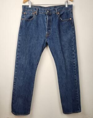 Levi's 501 Button Fly Straight Leg Jeans Blue Size 36x30 Men